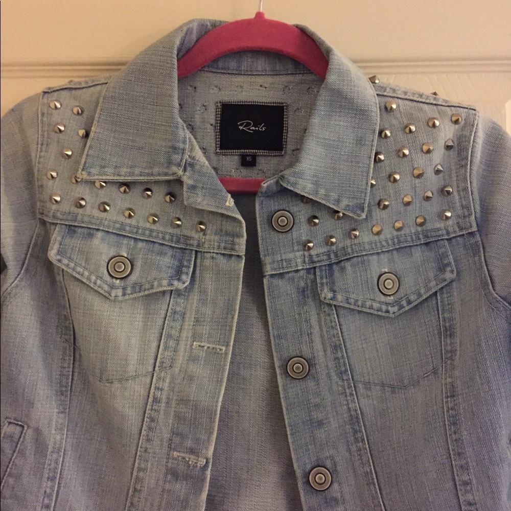 Rails studded denim jacket XS brand new no tags